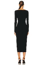 Zeynep Arcay U-neck Midi Knit Dress in Black, view 3, click to view large image.