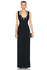 Zeynep Arcay Jersey Gown in Black, view 1, click to view large image.