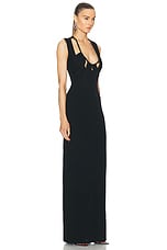 Zeynep Arcay Jersey Gown in Black, view 2, click to view large image.
