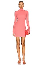 Zeynep Arcay Backless Mini Jersey Dress in Pink, view 2, click to view large image.