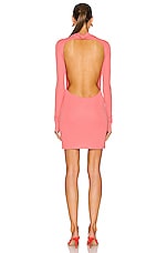 Zeynep Arcay Backless Mini Jersey Dress in Pink, view 4, click to view large image.