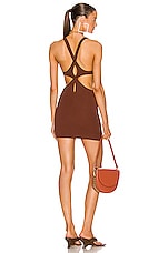 Zeynep Arcay Chain Knit Mini Dress in Brown, view 1, click to view large image.