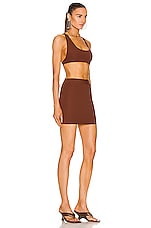 Zeynep Arcay Chain Knit Mini Dress in Brown, view 3, click to view large image.