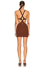 Zeynep Arcay Chain Knit Mini Dress in Brown, view 4, click to view large image.