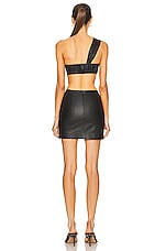 Zeynep Arcay Bustier Leather Mini Dress in Black, view 4, click to view large image.