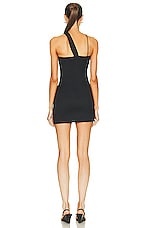 Zeynep Arcay Asymmetric Mini Dress in Black, view 4, click to view large image.