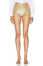 Zeynep Arcay Mini Short in Gold, view 1, click to view large image.
