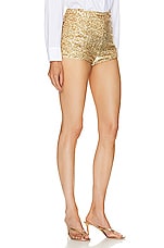 Zeynep Arcay Mini Short in Gold, view 2, click to view large image.