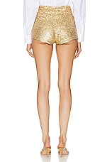 Zeynep Arcay Mini Short in Gold, view 3, click to view large image.