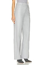 Zeynep Arcay High Waisted Loose Leather Pants in Grey Silence, view 2, click to view large image.