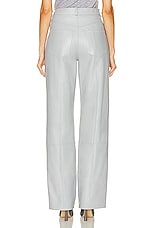 Zeynep Arcay High Waisted Loose Leather Pants in Grey Silence, view 3, click to view large image.
