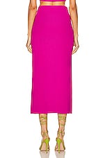 Zeynep Arcay Midi Slit Knit Skirt in Fuchsia, view 3, click to view large image.