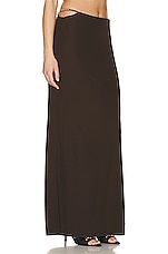 Zeynep Arcay Jersey Maxi Skirt in Dark Brown, view 2, click to view large image.