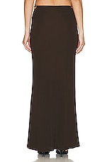Zeynep Arcay Jersey Maxi Skirt in Dark Brown, view 3, click to view large image.