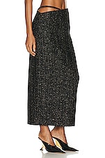Zeynep Arcay Midi Skirt in Black & Gold, view 2, click to view large image.
