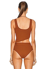 Zeynep Arcay Cutout Knit Bodysuit in Copper, view 5, click to view large image.