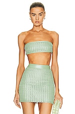 Zeynep Arcay Braid Bustier Top in Mint, view 1, click to view large image.