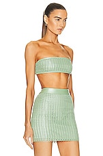 Zeynep Arcay Braid Bustier Top in Mint, view 2, click to view large image.