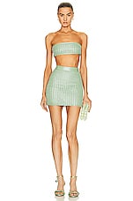 Zeynep Arcay Braid Bustier Top in Mint, view 4, click to view large image.