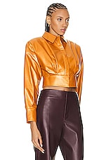 Zeynep Arcay Leather Shirt in Amber, view 2, click to view large image.