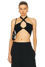 Zeynep Arcay Cashmere Bustier Top in Black, view 1, click to view large image.