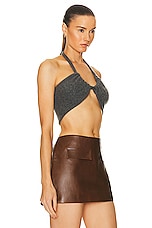 Zeynep Arcay Cashmere Bustier Top in Dark Grey, view 2, click to view large image.