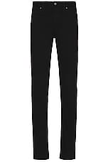 Zegna Stretch Gabardine Denim Pant in Black, view 1, click to view large image.