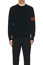 Zegna High Performance Crews Neck Sweater in Navy, view 3, click to view large image.