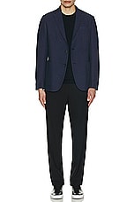 Zegna High Performance Crews Neck Sweater in Navy, view 4, click to view large image.