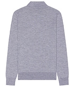 Zegna Casheta Long Sleeve Polo in Grey, view 2, click to view large image.