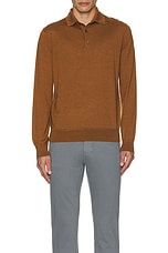 Zegna Casheta Polo in Tan, view 3, click to view large image.