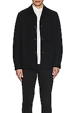 Zegna Cashmere Blend Chore Jacket in Black, view 3, click to view large image.