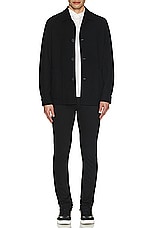 Zegna Cashmere Blend Chore Jacket in Black, view 4, click to view large image.