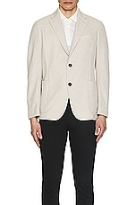 Zegna Cotton Shirt Jacket in Beige, view 3, click to view large image.