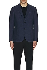Zegna Cotton Shirt Jacket in Navy, view 3, click to view large image.