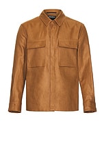 Zegna Oasi Lino Overshirt in Brown, view 1, click to view large image.