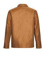 Zegna Oasi Lino Overshirt in Brown, view 2, click to view large image.