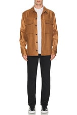 Zegna Oasi Lino Overshirt in Brown, view 4, click to view large image.