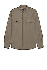 Zegna Premium Cotton Overshirt in Beige, view 1, click to view large image.