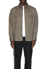 Zegna Premium Cotton Overshirt in Beige, view 3, click to view large image.