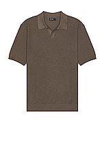 Zegna Cotton Polo in Brown, view 1, click to view large image.