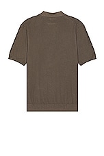 Zegna Cotton Polo in Brown, view 2, click to view large image.