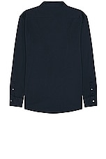 Zegna Pure Cotton Jersey Long Sleeve Shirt in Navy, view 2, click to view large image.