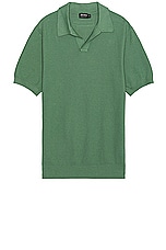 Zegna Cotton Polo in Green, view 1, click to view large image.