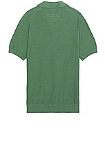 Zegna Cotton Polo in Green, view 2, click to view large image.