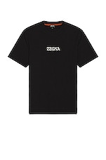Zegna #usetheexisting T-shirt in Black, view 1, click to view large image.