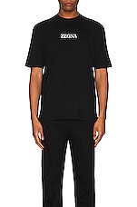 Zegna #usetheexisting T-shirt in Black, view 3, click to view large image.