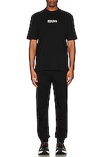 Zegna #usetheexisting T-shirt in Black, view 4, click to view large image.
