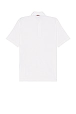 Zegna High Performance Piquet Short Sleeve Polo in White, view 2, click to view large image.
