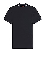 Zegna Short Sleeve Polo in Black, view 2, click to view large image.